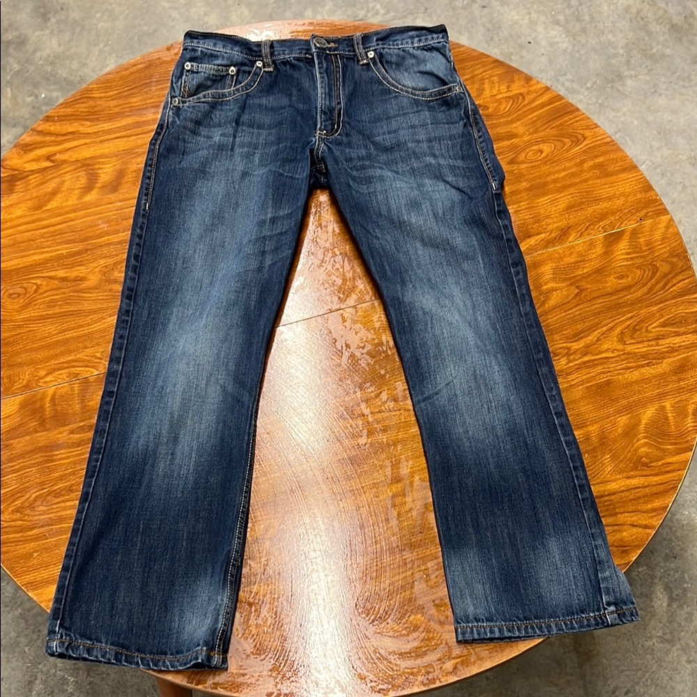 Men's Denim Straight Jeans in Deep Blue